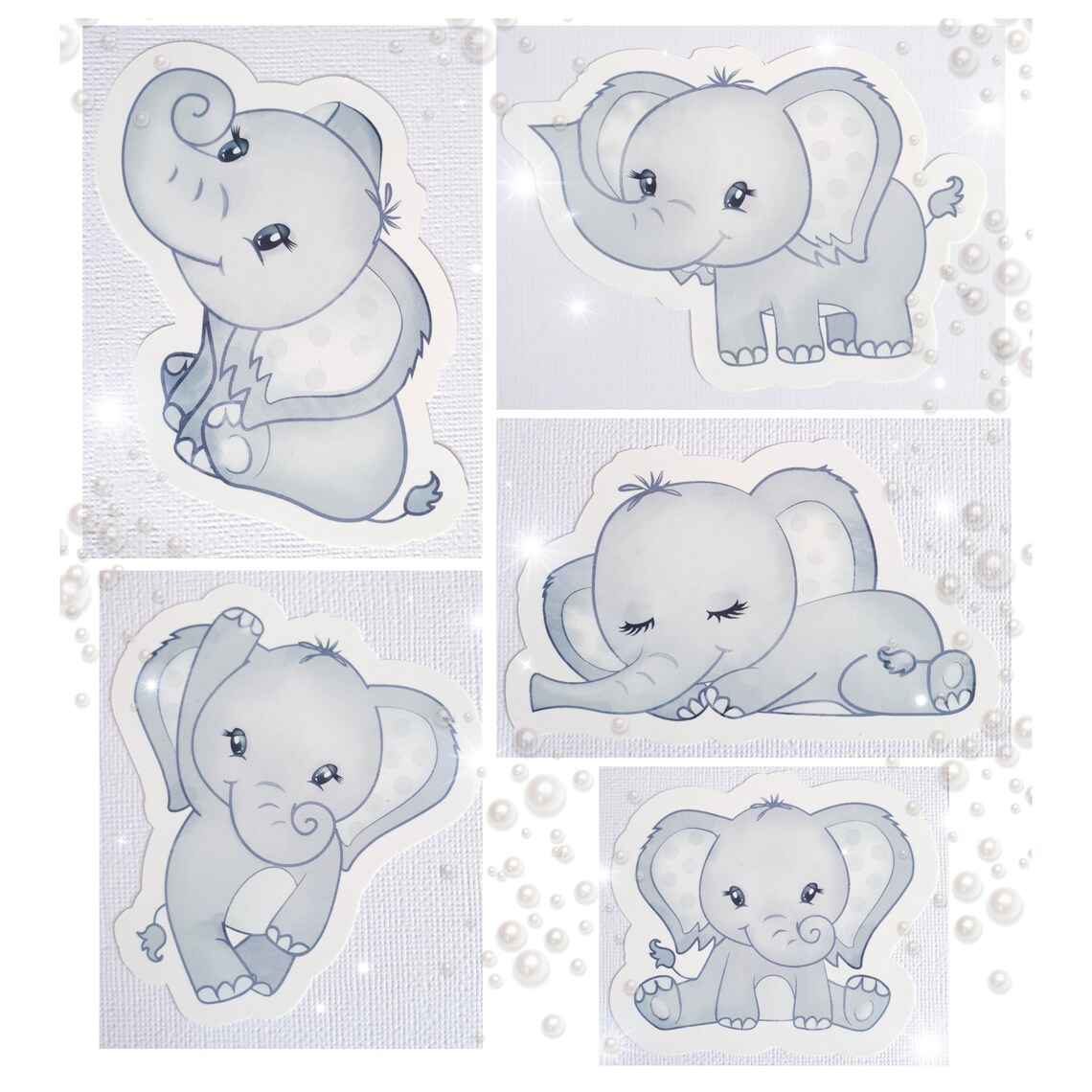 Adorable Baby Elephant Stickers Individually Cut Out Stickers Etsy