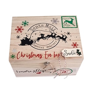 Personalised Wooden Christmas Eve Box: Glitter Free, Family Keepsake