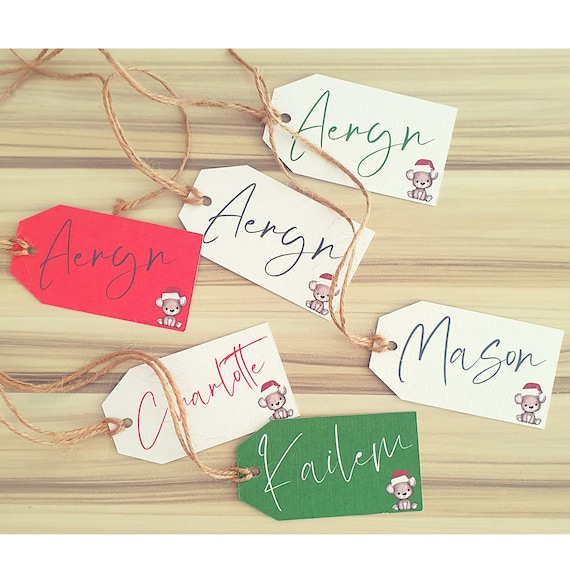 Christmas Gift Tags, Personalised Name Tags 