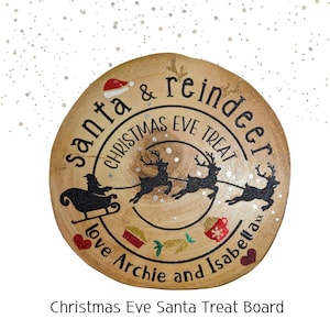 Personalised Christmas Eve Treat Plate: Rustic Wooden Effect Log Decoration