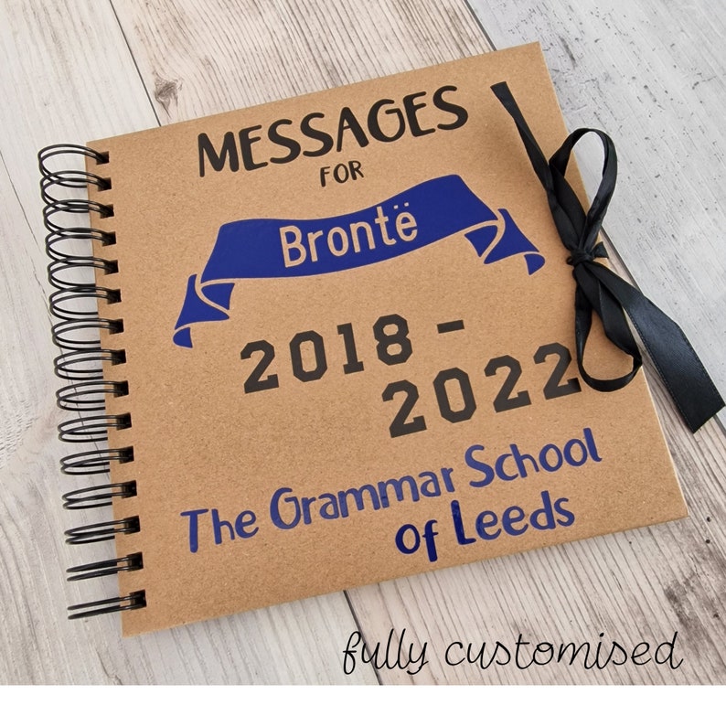 School Leavers Messages Book Personalised Keepsake School Etsy