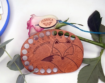 Perfect combo for cross stitch Needle threader and wooden Floss organizer - cross stitch gift for mom gift for granny embroidery kit modern
