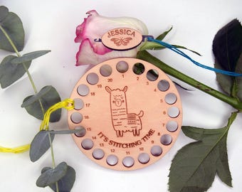 Perfect combo for cross stitch Needle threader and Floss organizer - llama cross stitch gift for mom gift for granny embroidery