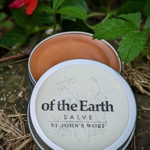 St John&#39;s Wort Salve. All-Natural Herbal Balm for Pain Relief, Nerve Support and Skin Healing. First-Aid Skincare. Millepertuis