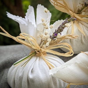 Lavender Sachets, Organic French Lavender Bags, Herbal Sachets, French Antique Cotton, Rustic Charm