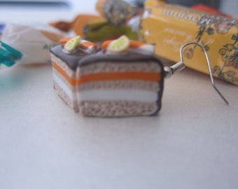 Orange and chocolate Earrings