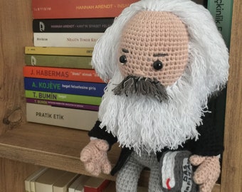 Philosopher Karl Marx Crochet Decor, Karl Marx Amigurumi Doll, Philosophy Art, Crochet Philosopher, Graduate Gift, Famous Person Doll