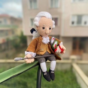 Philosopher Immanuel Kant Crochet Decor, Philosophy Gift, Immanuel Kant Amigurumi Doll, Philosophy Art, Crochet Philosopher, Graduate Gift