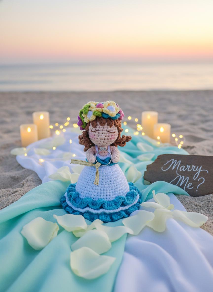 かぎ針編みブーケプリンセスリバーシブルドール、クリエイティブな