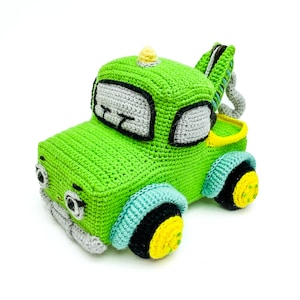 Tilly Tow Truck Crochet Toy, Gecko&#39;s Garage Inspired Fan-made Crochet Dolls, Crochet Truck Toy, Tilly Tow Knit Doll, Gift for Toddlers