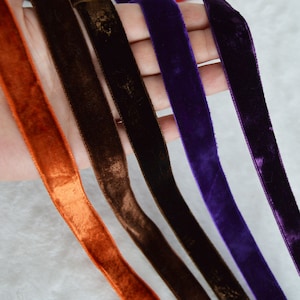 Weiches Samtband Rustikales Vintage Samtband Plüschsamtband 1,5 cm 19 mm Rostfarbenes Samtband Braunes Samtband Lilafarbenes Samtband