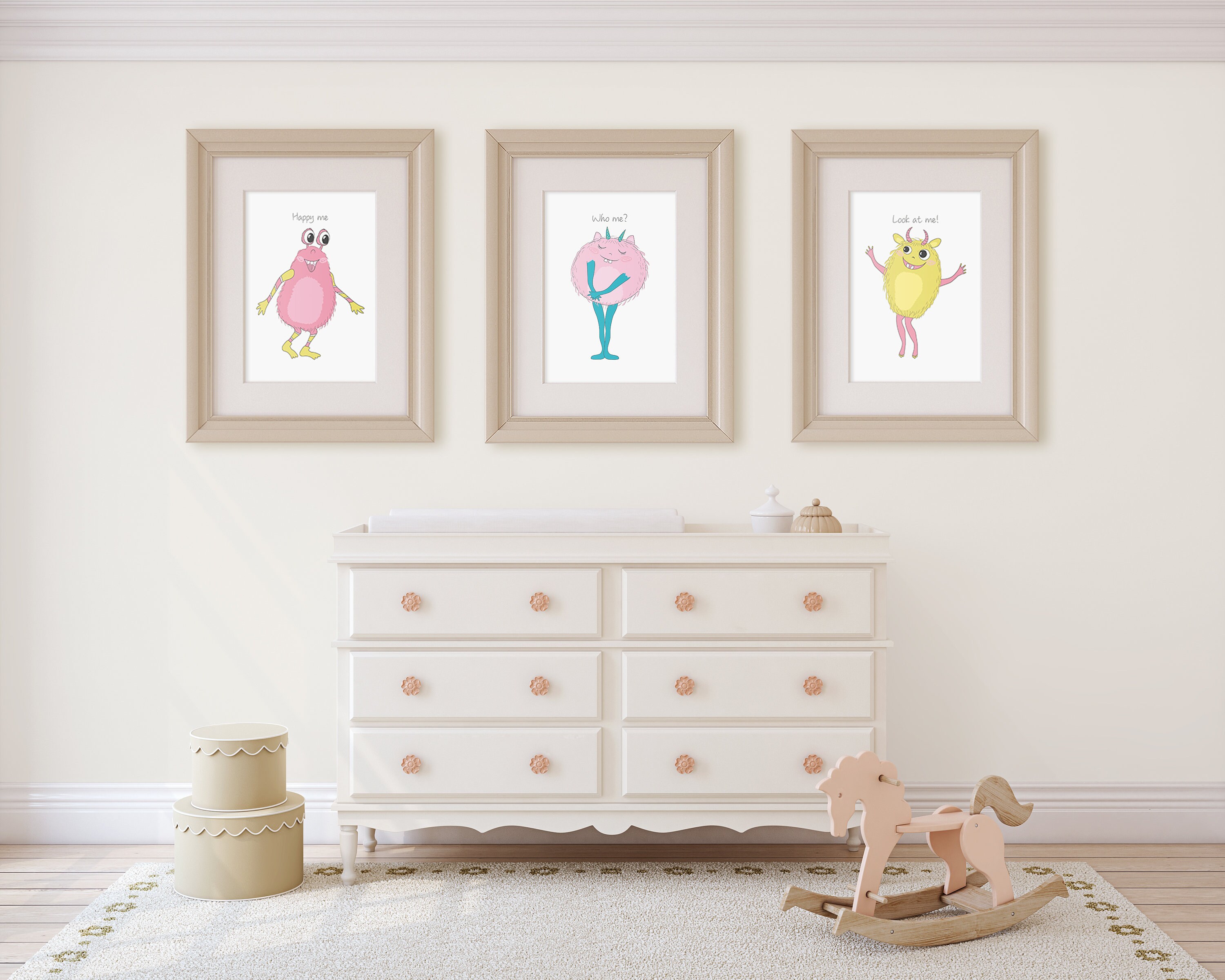 Kids Wall Art Children's Wall Decor Monster Prints Set Etsy