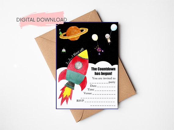 Printable Invitations Space Party Invites Space Party Kids | Etsy