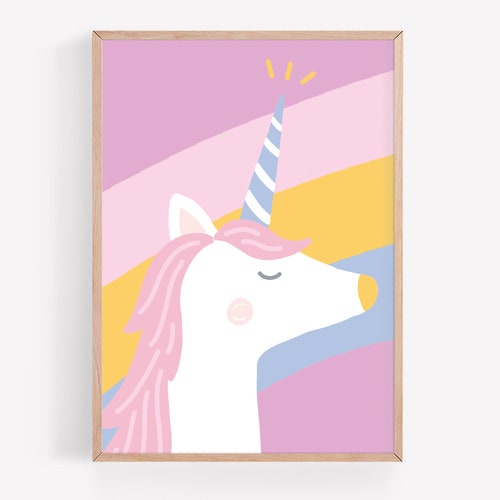 Unicorn Art Printable Wall Art Girls Room Decor Nursery - Etsy