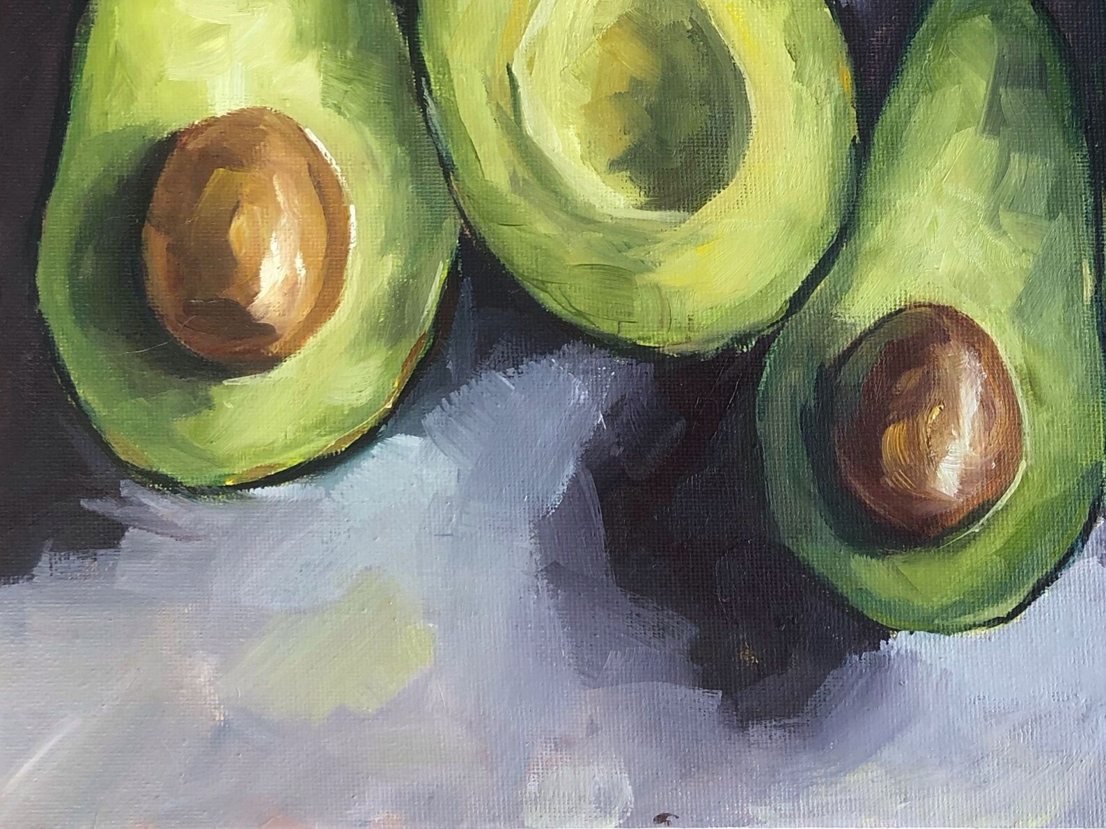 Avocados oil painting avocado still life oil painting Etsy