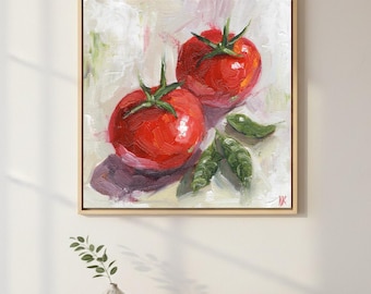 Affiche artistique Tomate : Nature morte de cuisine italienne, prête à accrocher
