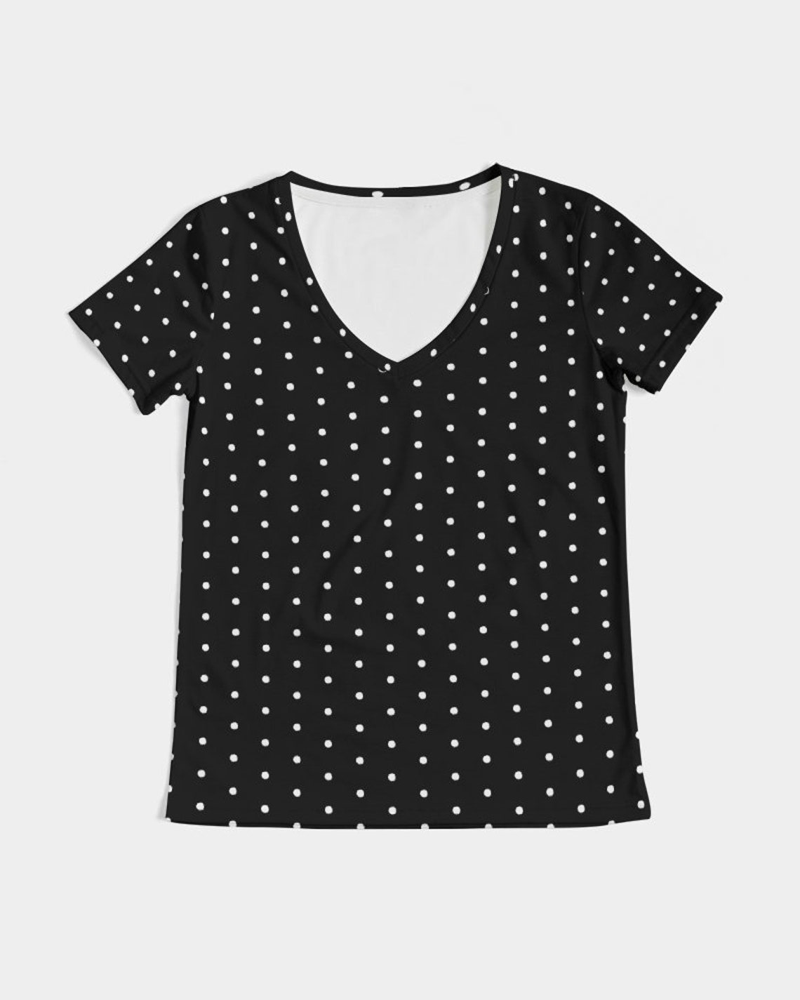 Polka Dots Women's VNeck Tee Polka Dots Pattern TShirt Etsy