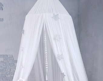 Carpa de cama, dosel de decoración sobre la cama, dosel sin pompones, dosel de guardería, dosel de juego, dosel de guardería, dosel de sala de juegos, baldaquín de princesa