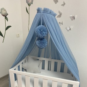 Betthimmel fürs Kinderzimmer, Baldachin für Babyzimmer, Baldachin für Baby, Schiere Baldachin fürs Kinderzimmer mit Halterung, Baldachin nach Maß, Nook Baldachin
