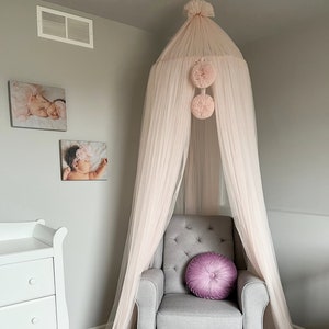 Nursery girls canopy,  Play canopy for nursery, Baby  canopy, Nursery canopy, Princess baldachin, Bed baldachin tent, Tulle princess tent
