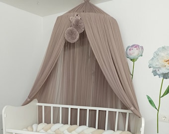 Baldacchino per sala giochi, baldacchino per letto da principessa, baldacchino con pompon, angolo lettura, baldacchino per bambini piccoli, baldacchino per giochi per cameretta dei bambini, baldacchino per culla per bambini