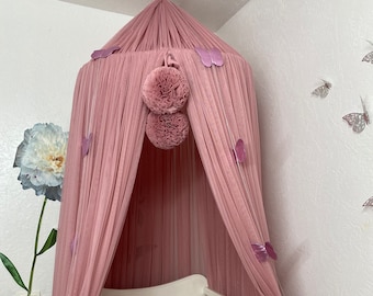 Dossel redondo de tule para crianças ou adultos, dossel de princesa para teto, dossel de malha para berçário, decoração para bebês, dossel de sonho para crianças