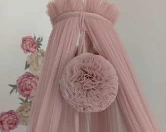 Bed tulle canopy for nursery with stand, Kids hanging baldachin, Crib canopy, Nook baldachin, Toddler canopy, decor over the crib