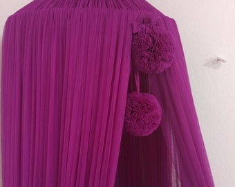 Bright bed canopy, Hanging Canopy, Stylish baldachin, Princess room canopy, Girls sheer canopy, Princess bed baldachin, Many color variation