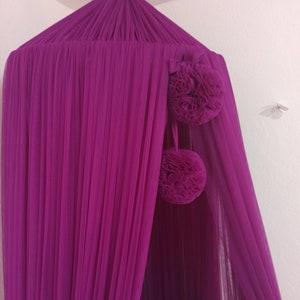 Bright bed canopy, Hanging Canopy, Stylish baldachin, Princess room canopy, Girls sheer canopy, Princess bed baldachin, Many color variation