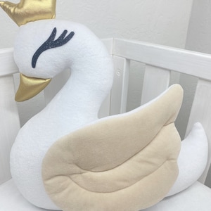Oreiller de chambre d&#39;enfant cygne pour petite fille, décoration de coussin princesse cygne, peluche douce pour lit de bébé, coussin décoratif pour chambre de fille, cadeau de baby shower