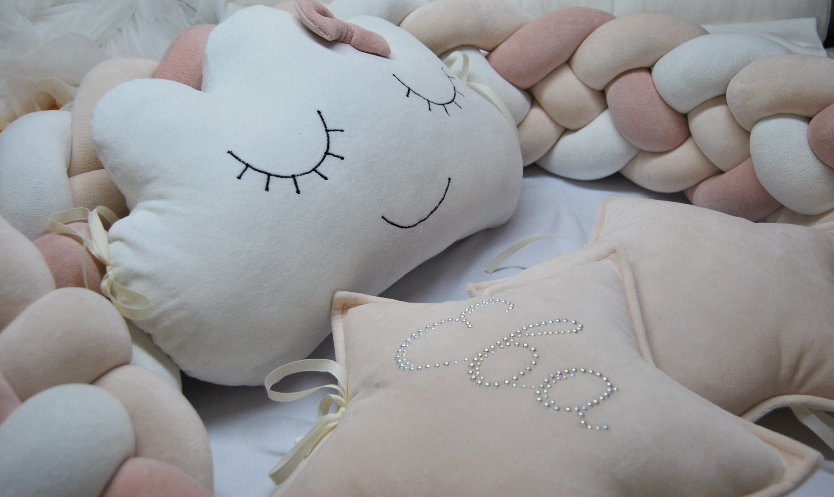 Set of bumper with pillow bumper pads baby decor minibed Etsy