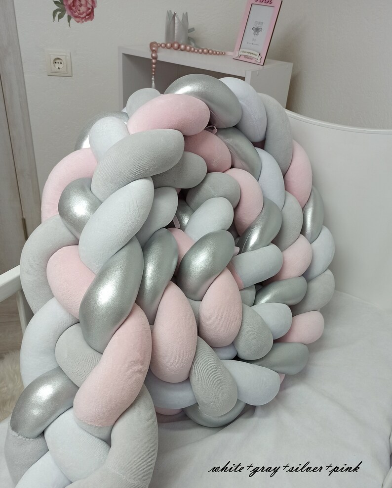 Knotted Cot Bumper Decorative Pillow Bedding cradle bumper Etsy