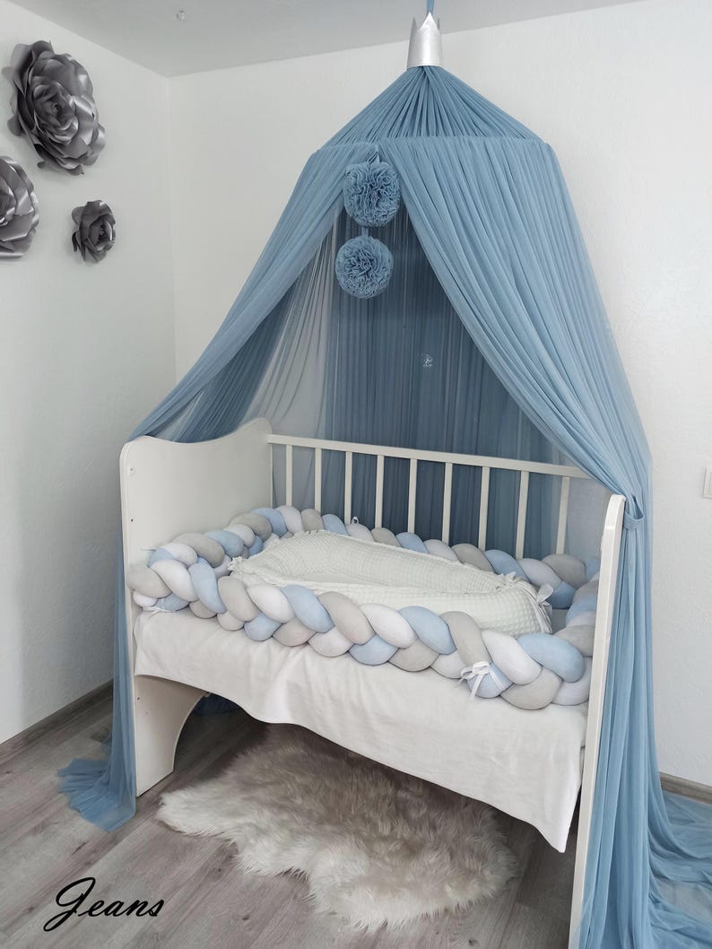 Bed canopy for boys, soft smooth play canopy, kids room decor, nursery crib netting, bed canopy with 18 colors options, reading nook canopy image 12