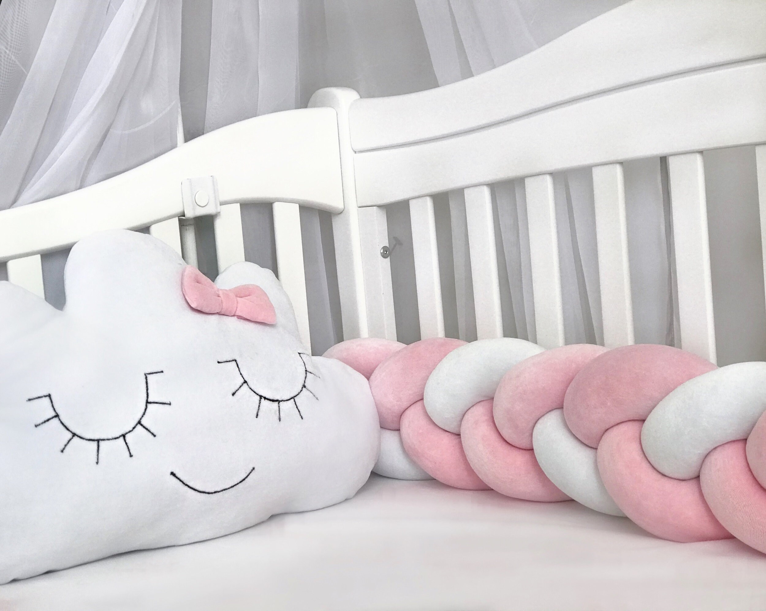 Set of bumper with pillow bumper pads baby decor minibed Etsy