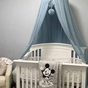 Bed canopy for boys, soft smooth play canopy, kids room decor, nursery crib netting, bed canopy with 18 colors options, reading nook canopy image 11