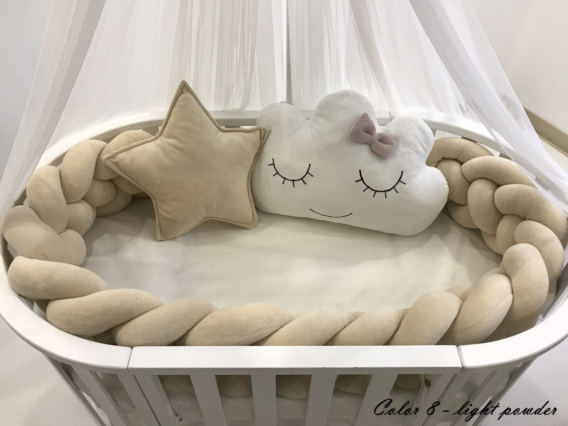 Set of Double bumper with pillow bumper pads baby decor Etsy