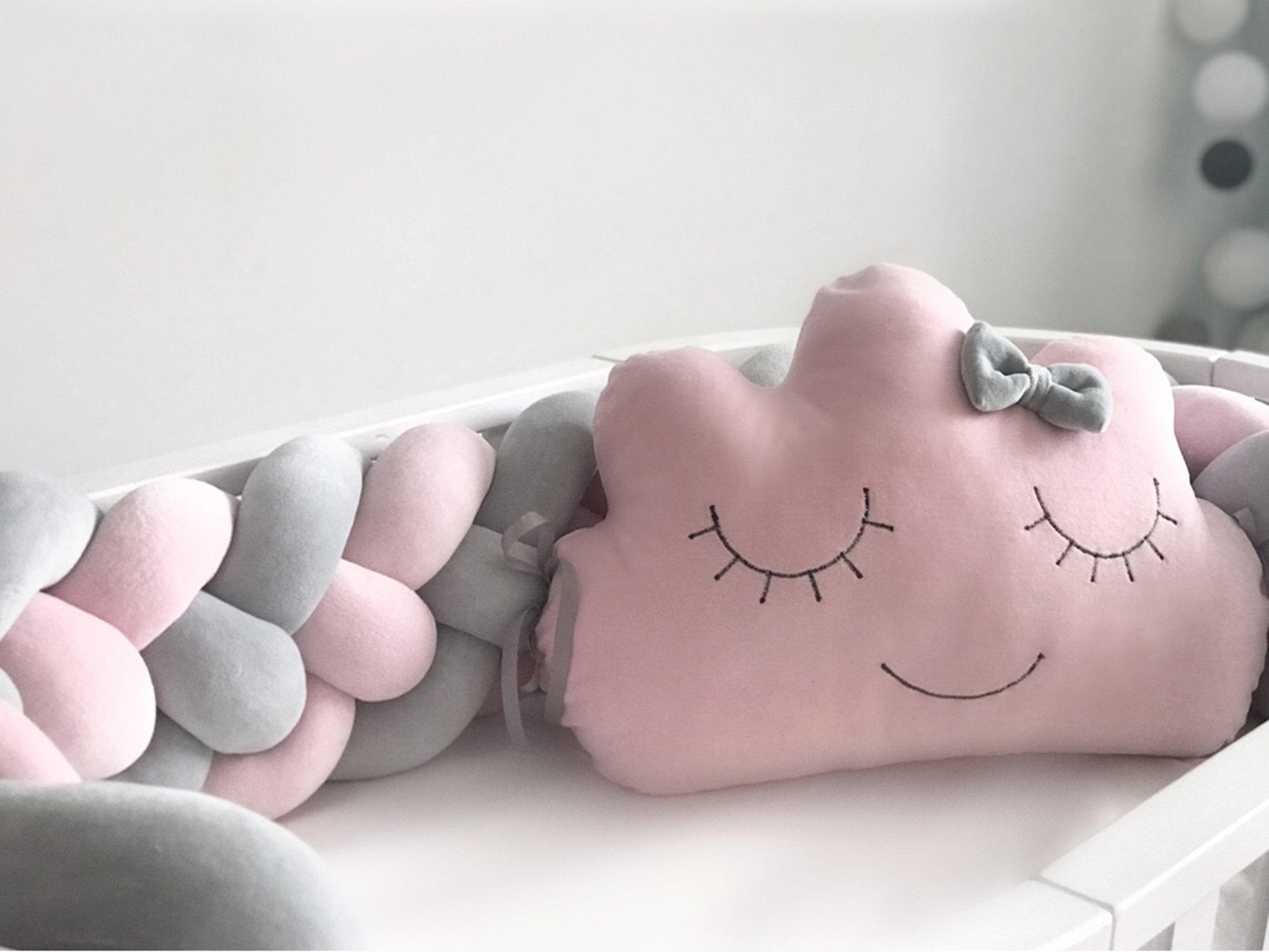 Set of Double bumper with pillow bumper pads baby decor Etsy