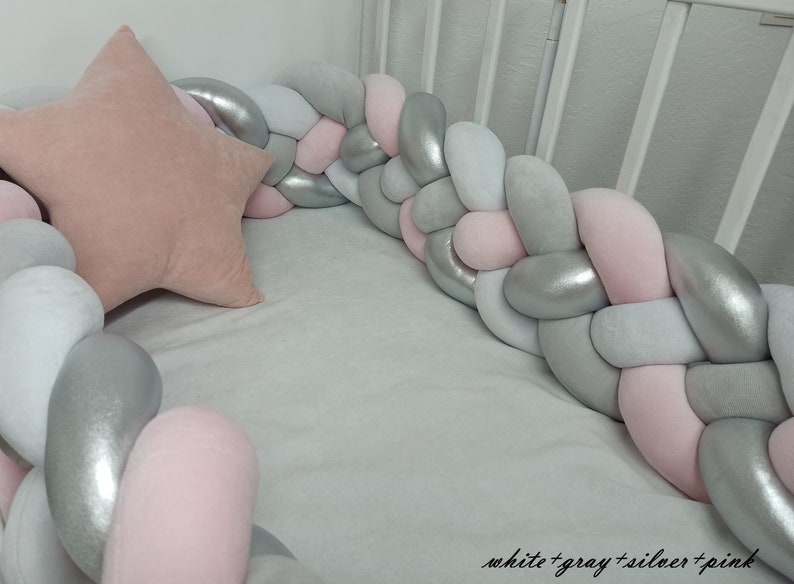 Knotted Cot Bumper Decorative Pillow Bedding cradle bumper Etsy