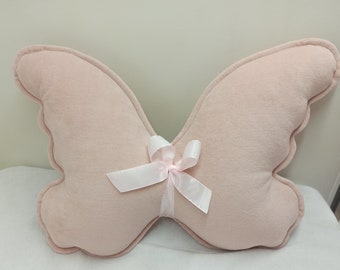 Velour Butterfly Pillow, Nursery Decor, Decorative Cushion
