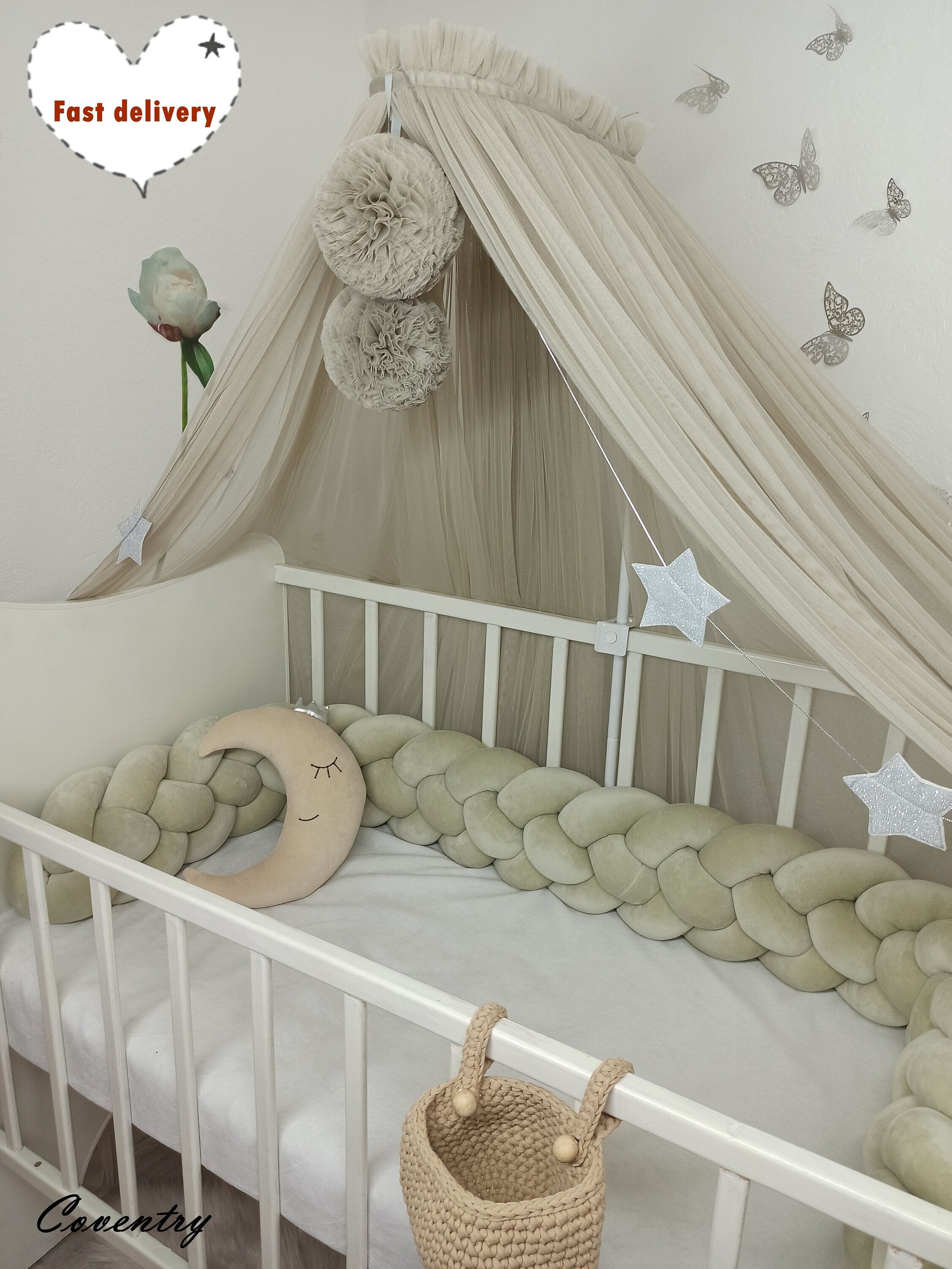 Canopy drape holder/ stand attachable to cot & cot bed by Pro Cosmo 