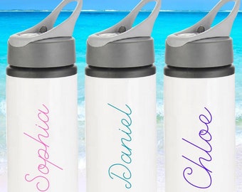 Personalised Water Bottle, Holiday, Beach, Days Out, School, College, University