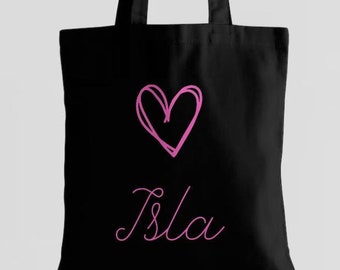 Personalised Cotton Shopper Bag - Black - Bag - Shopping - Personalised - Name