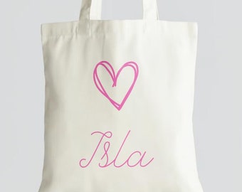 Personalised Cotton Shopper Bag -  Natural - Bag - Shopping - Personalised - Name