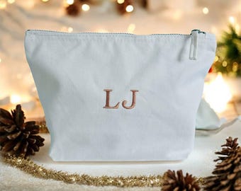 Personalised Canvas Accessory / Make Up Bag, Christmas present, For her, Personalised, Make Up