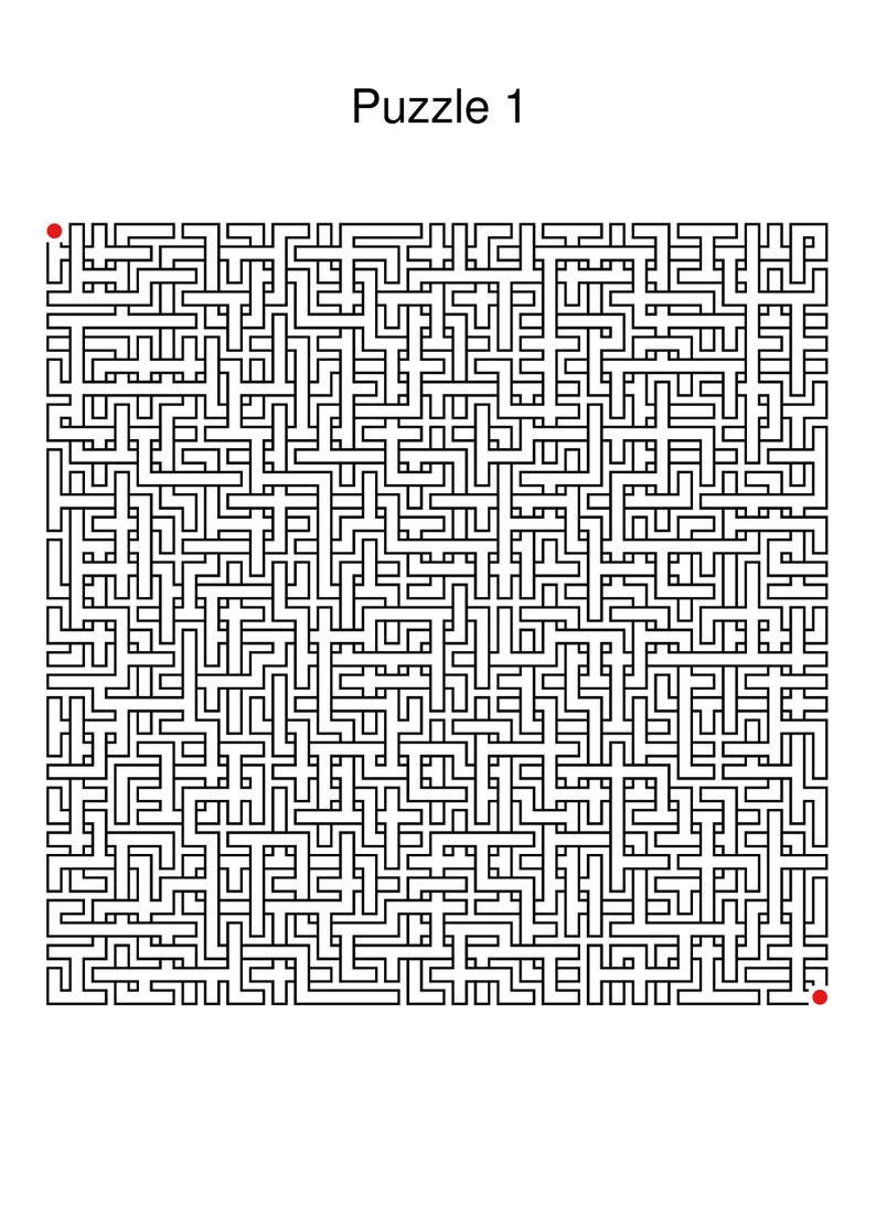 300 Maze Printable Puzzles. Easy, Medium Hard, Printable PDFS. Maze ...