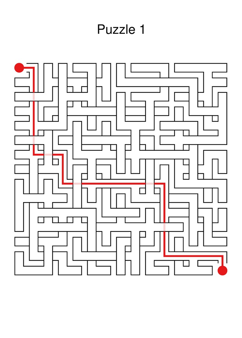 300 Maze Printable Puzzles. Easy, Medium Hard, Printable PDFS. Maze Games. With Solutions - Etsy ...