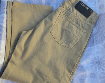 Stone Island herrbyxor i bomullsjeans, beige ökenkhaki, storlek 48 US 34
