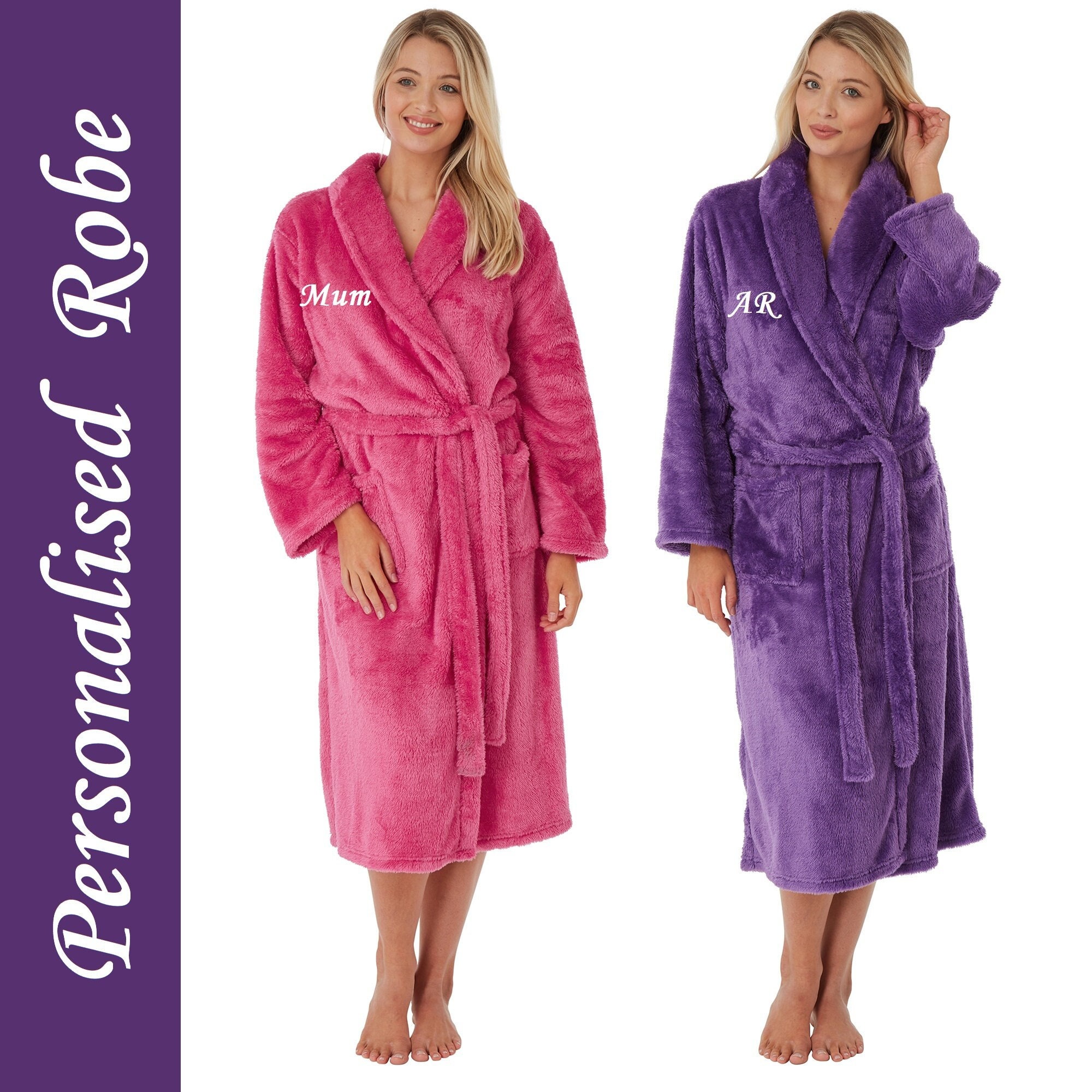 Buy Ladies Personalised Plush Jacquard Dressing Gown Online in India - Etsy