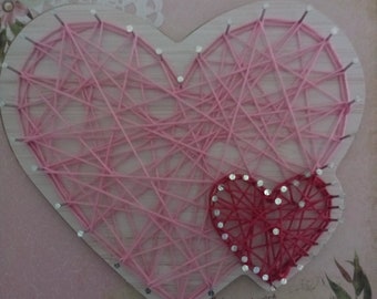 Heart string art