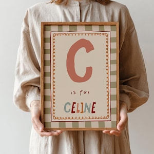 Babynaambordje – aangepaste kindernaamposter, gepersonaliseerd cadeau voor jongenskamerdecoratie, eerste afdruk voor kindernaamkunst (digitale download)